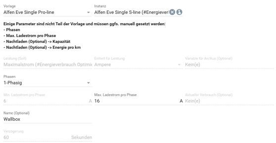 Vorlagen für die Konfiguration