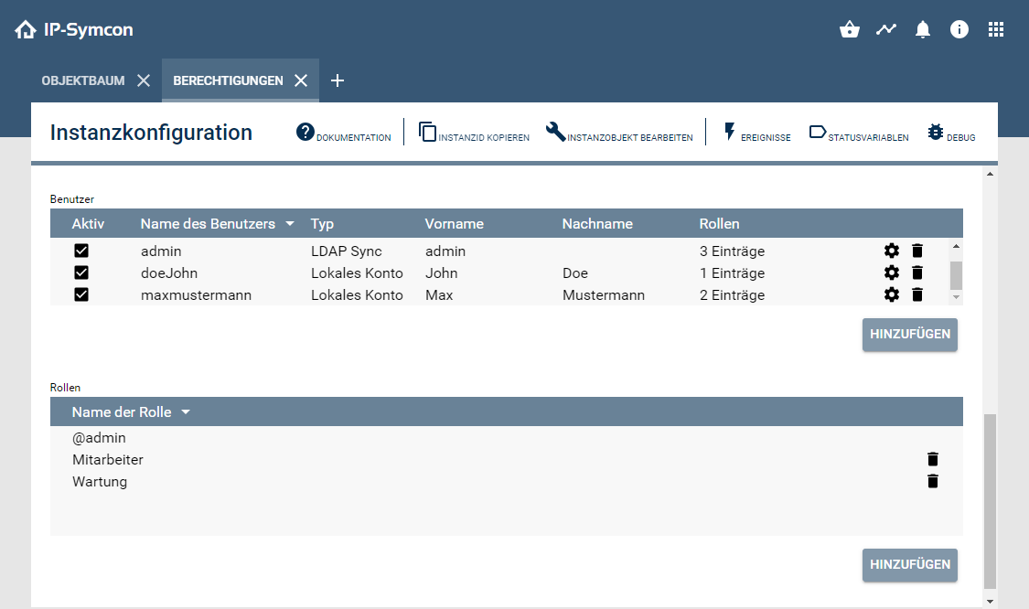 Users and roles can be easily created and managed.