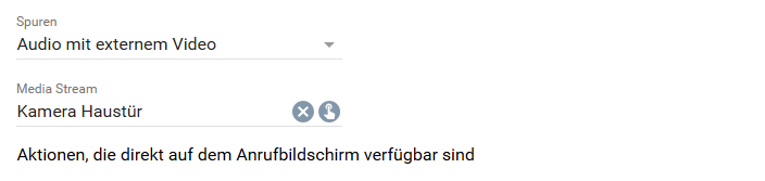 Configuration with an external stream