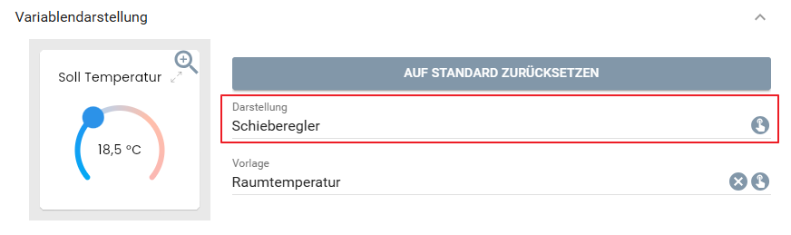 Variablendarstellung waehlen