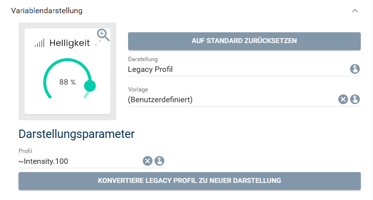 Variablenprofil auswählen