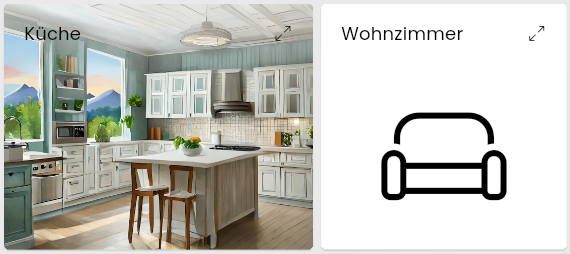 Categories as tiles with background image and icon