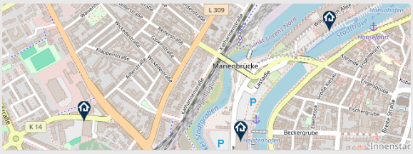 Kachel mit einer Karte