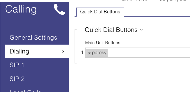 Quick dial buttons