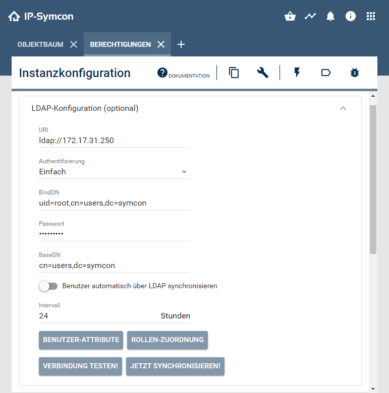 Permission control ldap